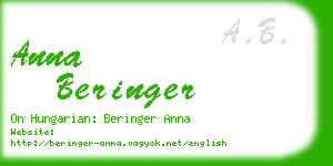 anna beringer business card